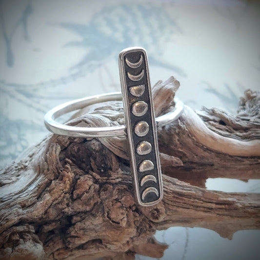 Sterling Silver Moon Phase Ring