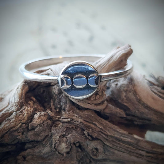 Sterling Silver Moon Phase Ring
