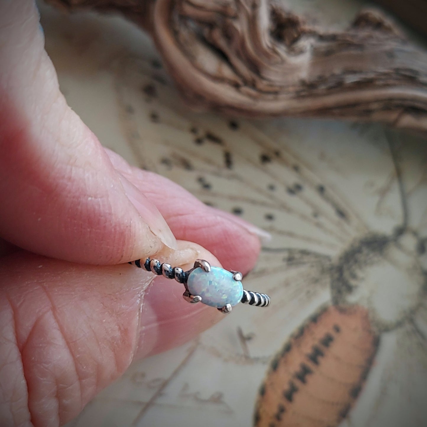 Sterling Silver Opal Ring