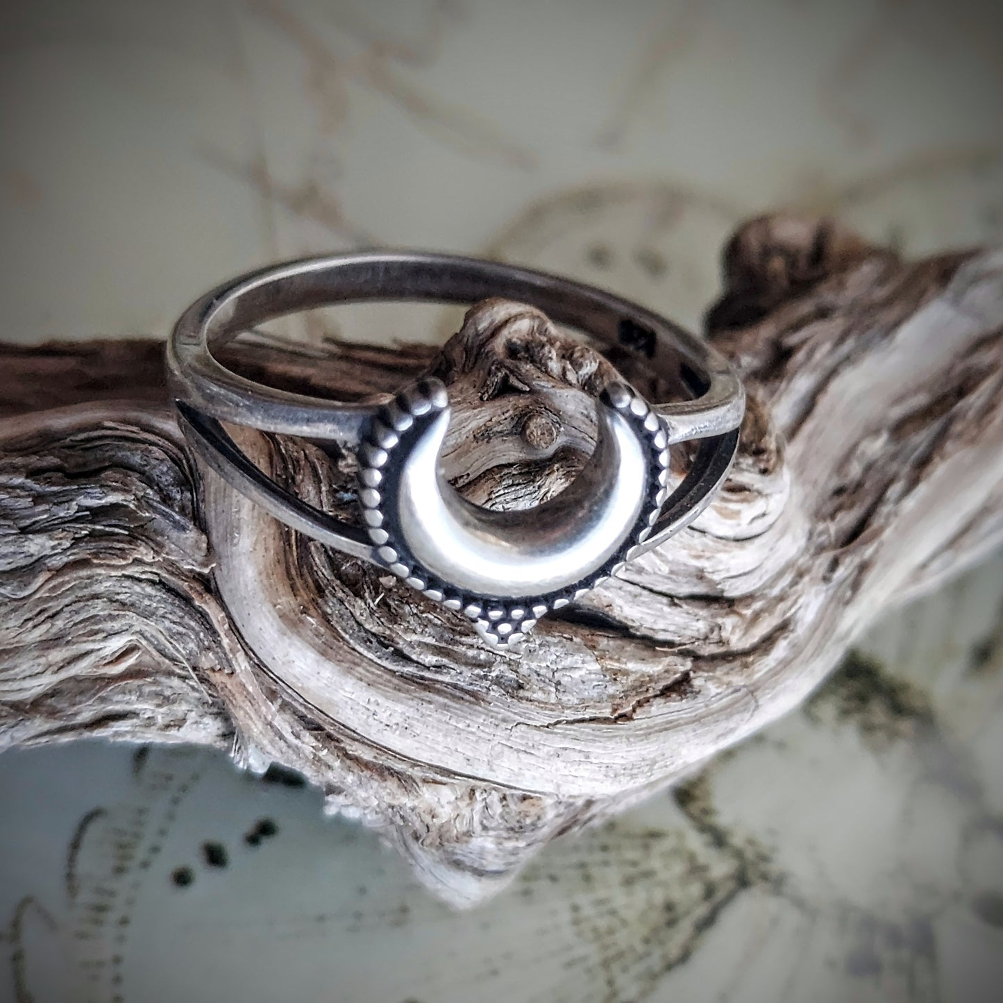 Sterling Silver Crescent Moon Ring