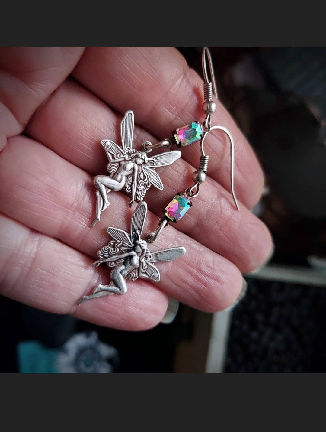 Fairy Earrings with Vintage Crystals