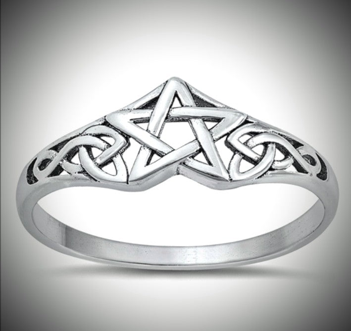 Sterling Silver Pentagram Ring