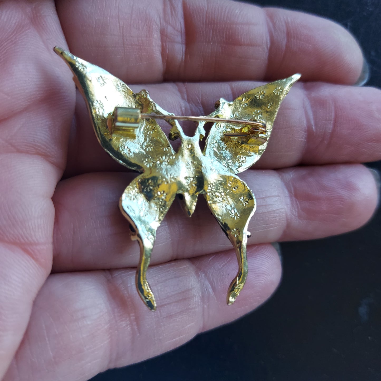 Black Butterfly Brooch Pin
