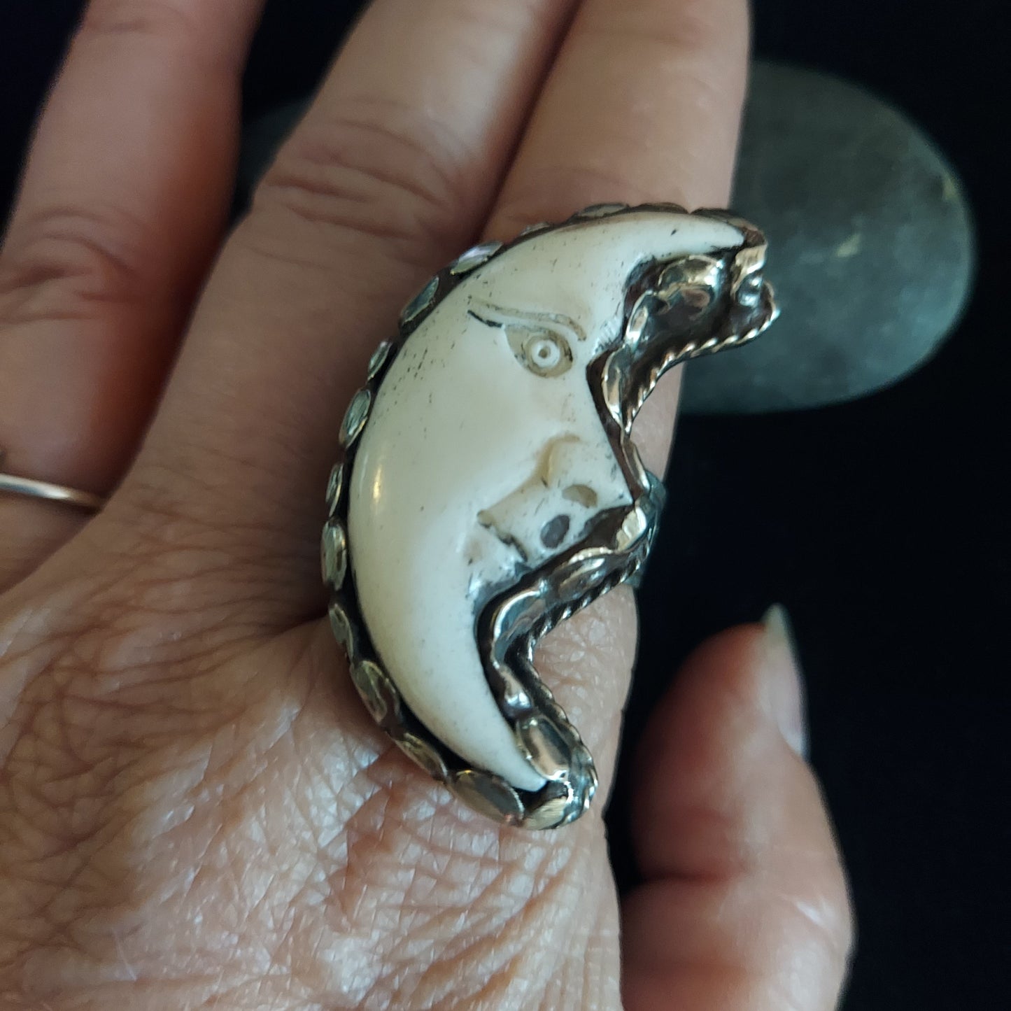 Crescent Moon Bone Ring