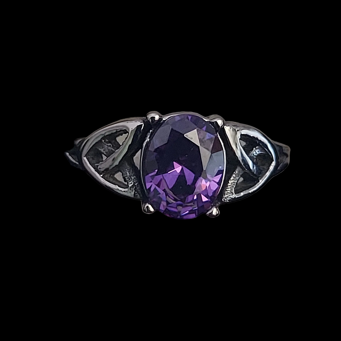 Celtic Ring With Purple Zircon