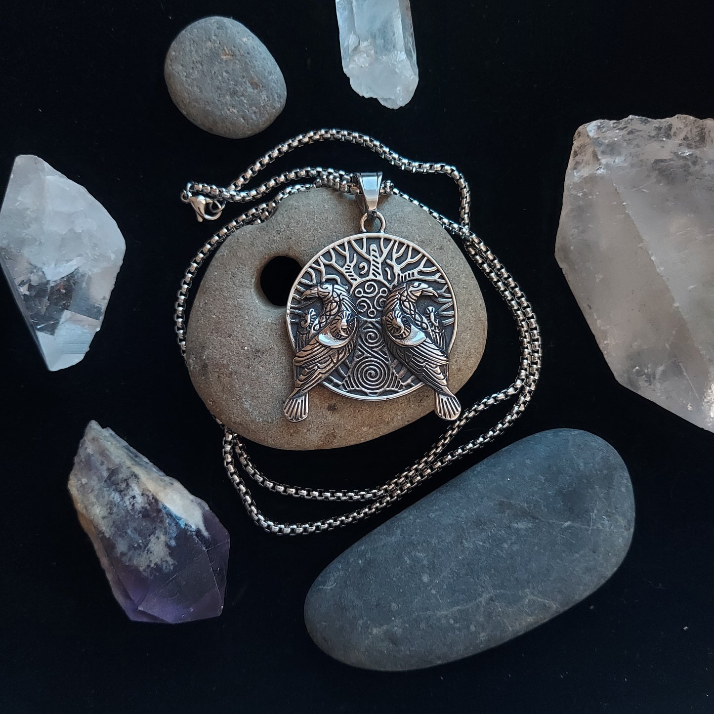 Double Raven Necklace