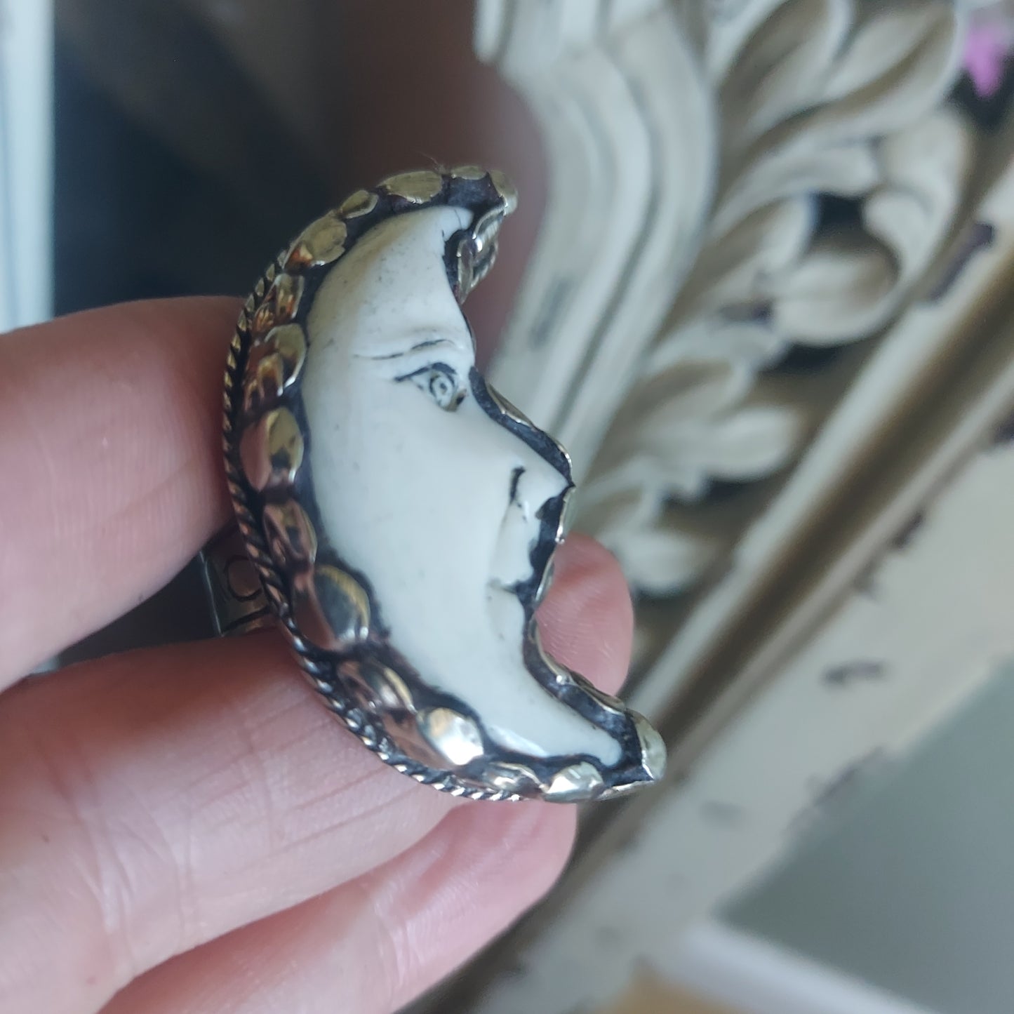 Crescent Moon Bone Ring