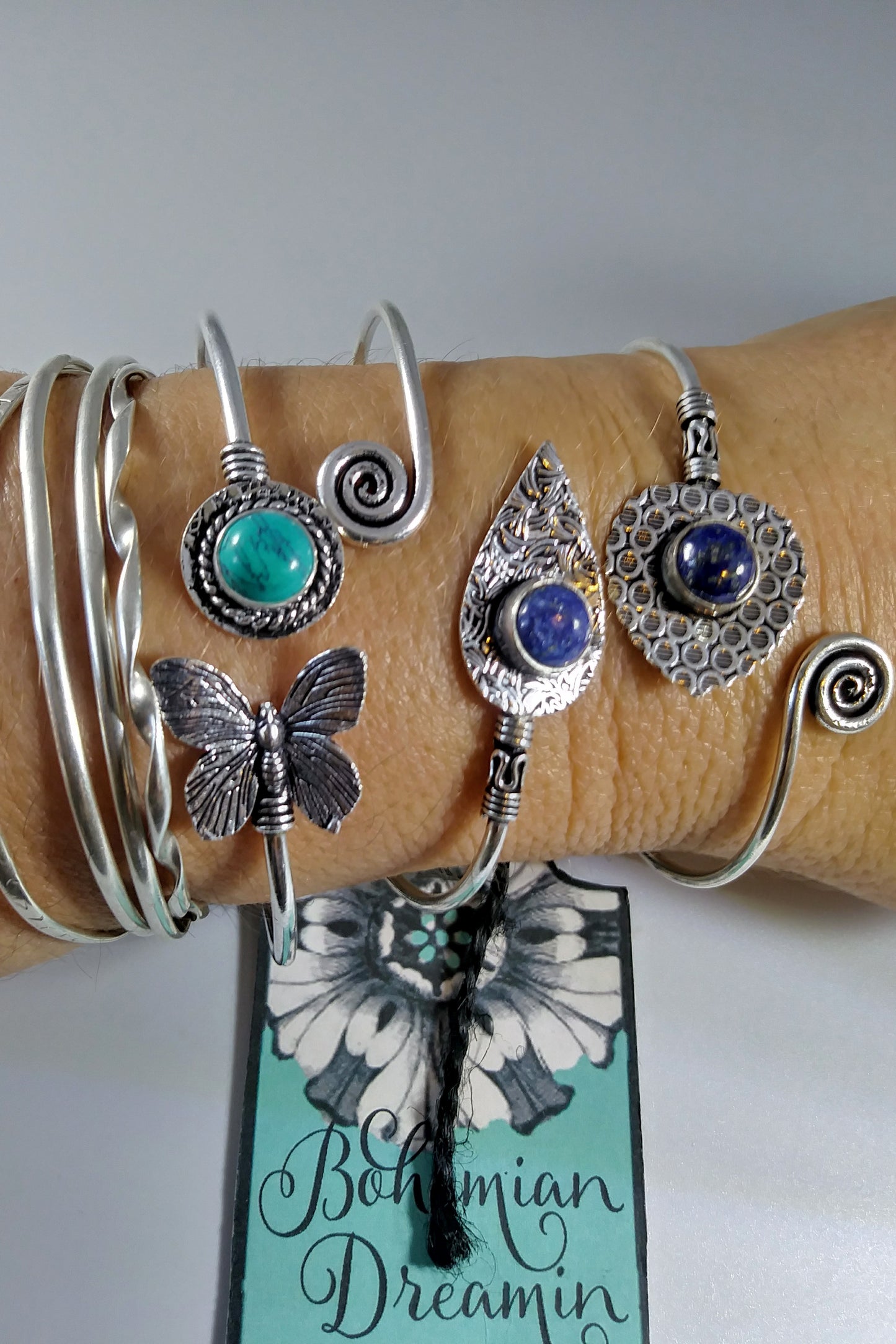 Boho lapiz leaf bangle in bohemian jewelry