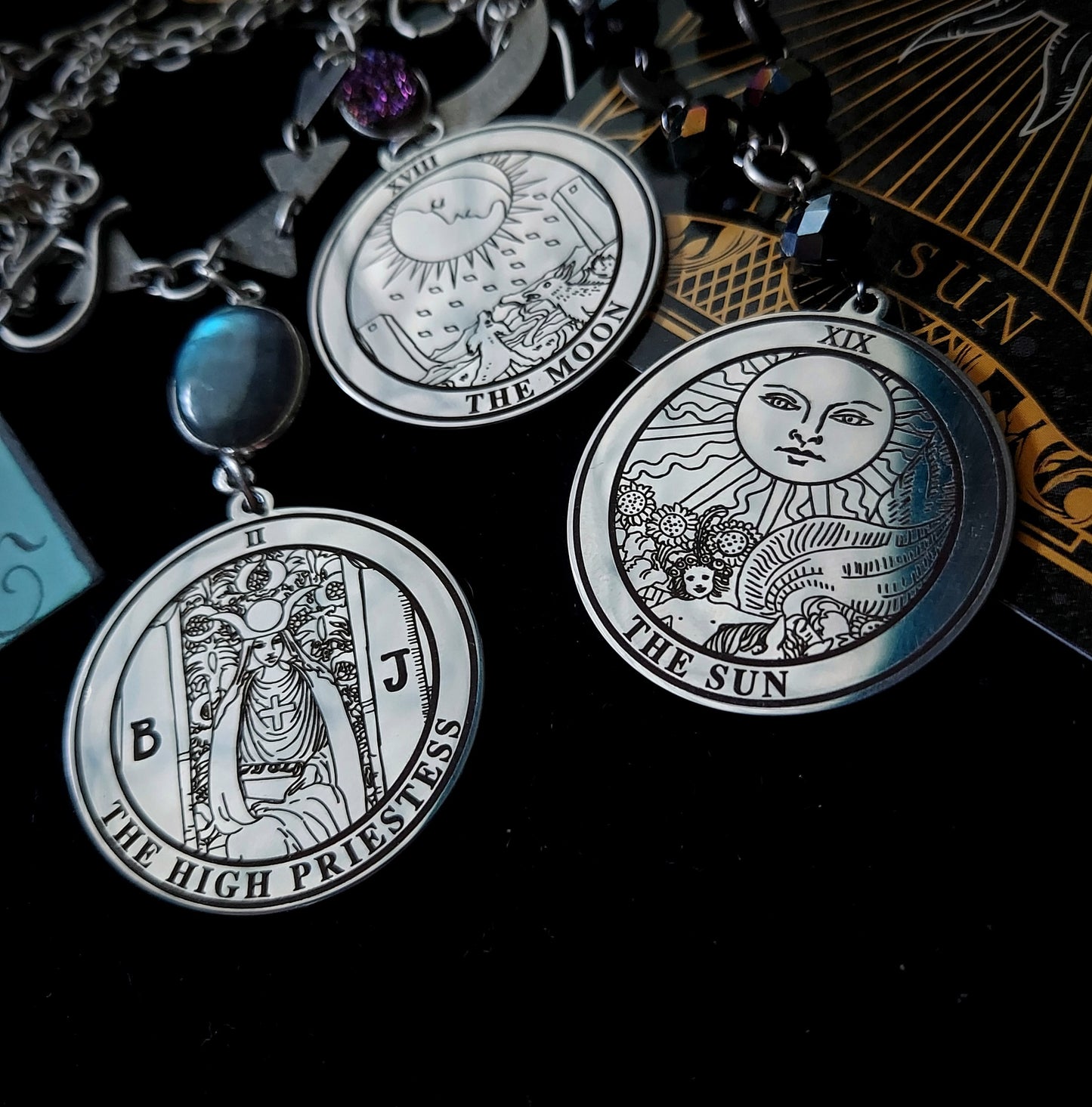 Sun Tarot Card Necklace