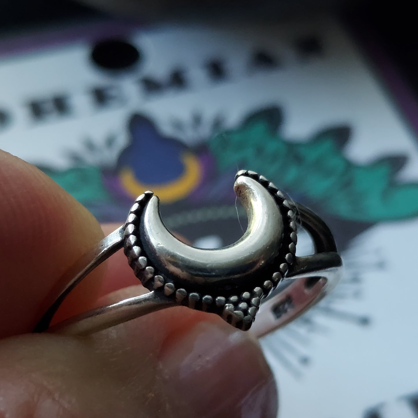 Sterling Silver Crescent Moon Ring