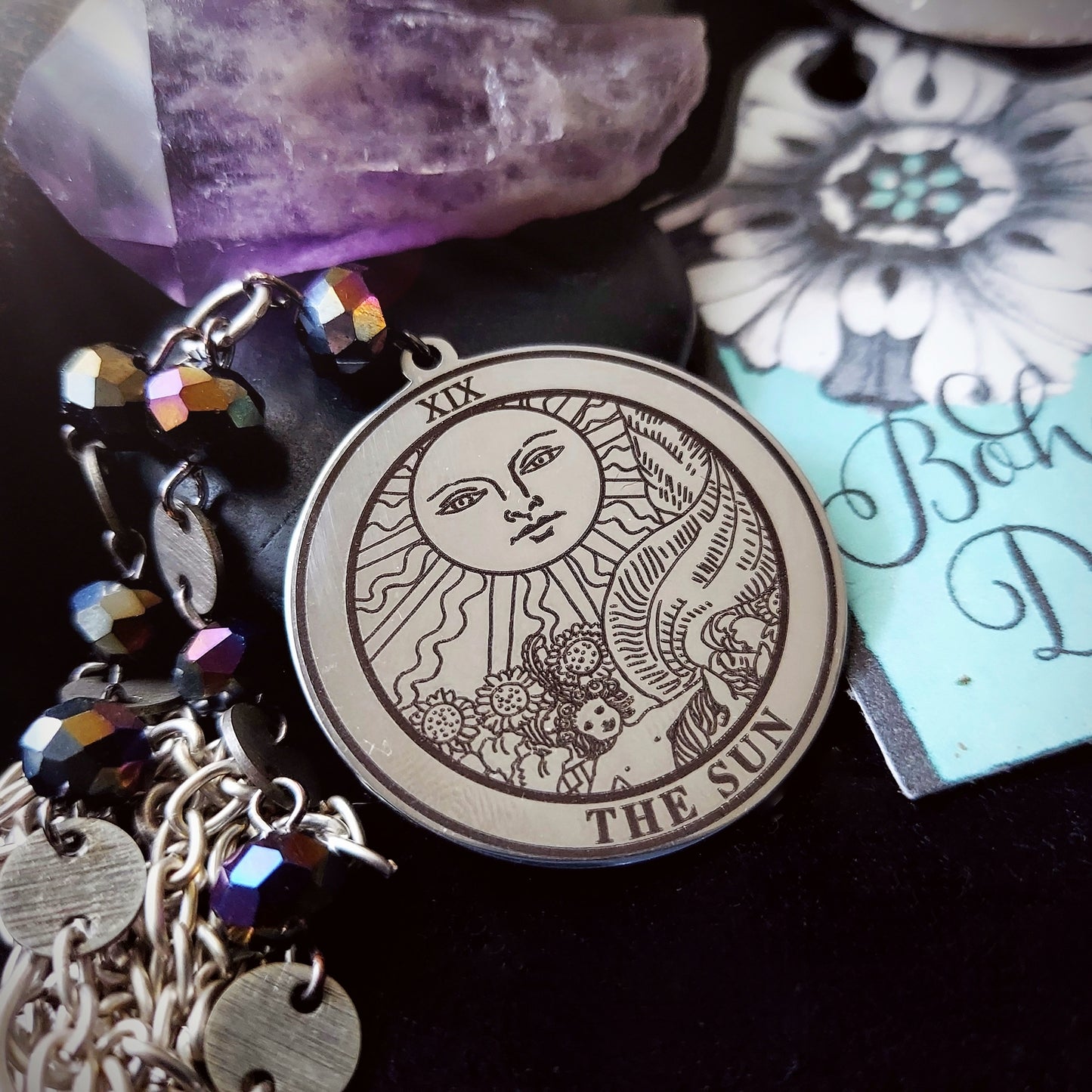 Sun Tarot Card Necklace