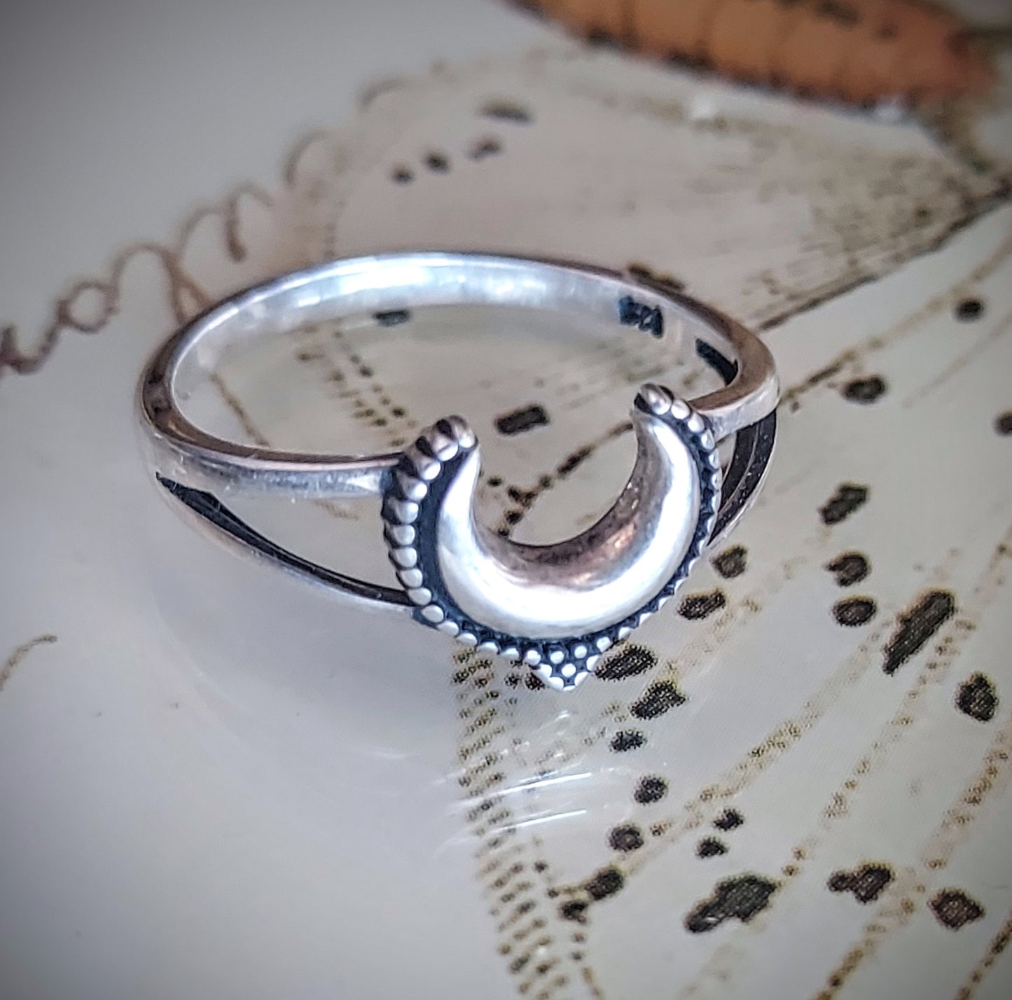 Sterling Silver Crescent Moon Ring