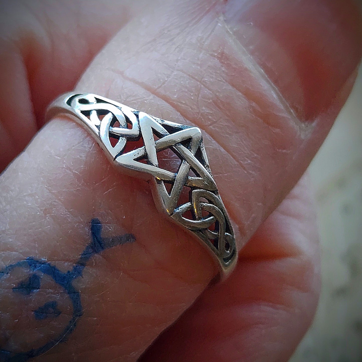 Sterling Silver Pentagram Ring