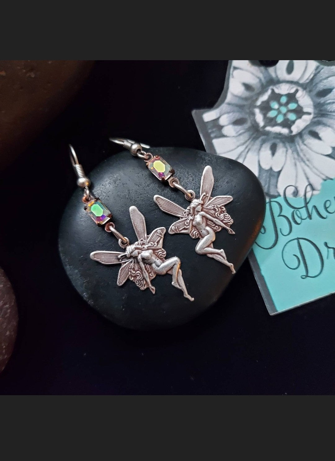 Fairy Earrings with Vintage Crystals
