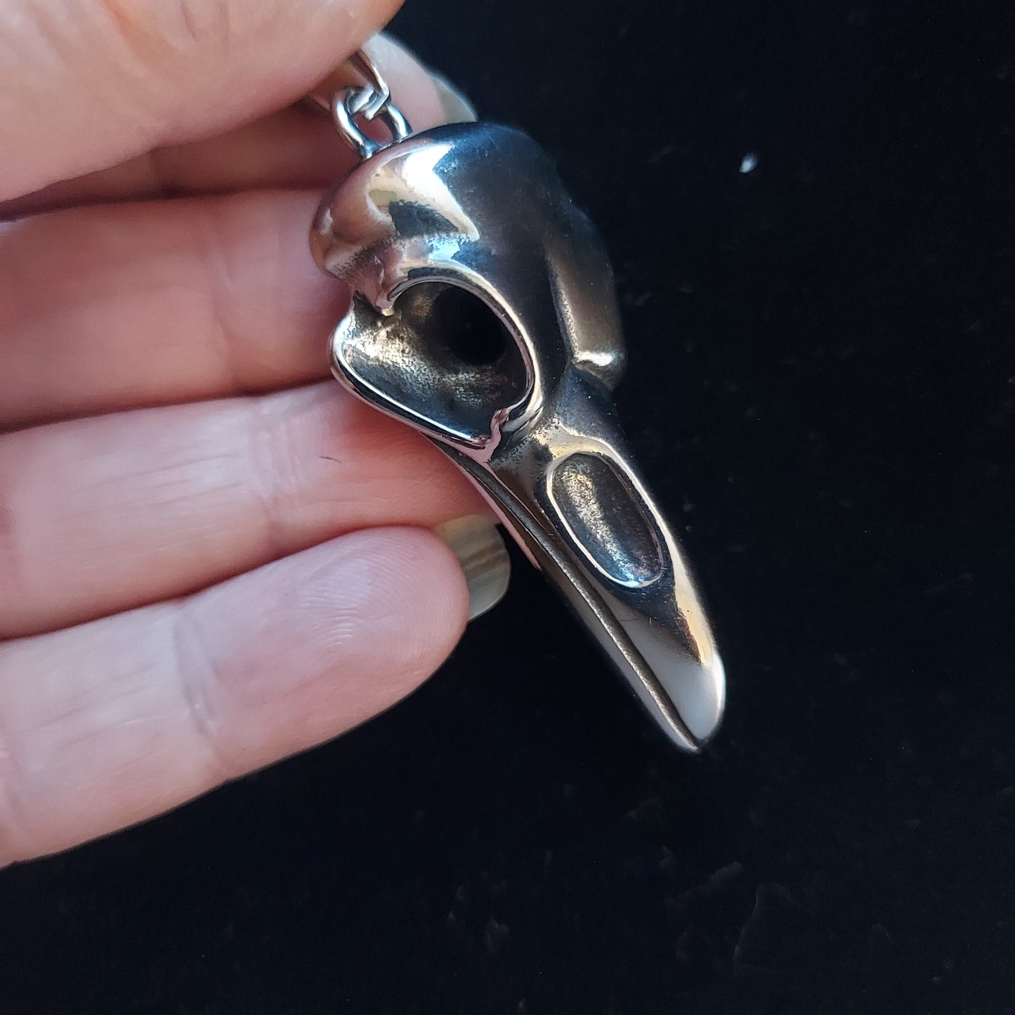 Raven Skull Necklace Stainless Steel