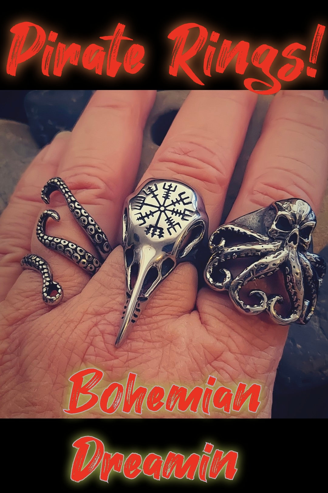 Octopus Tentacles Stainless Steel Ring