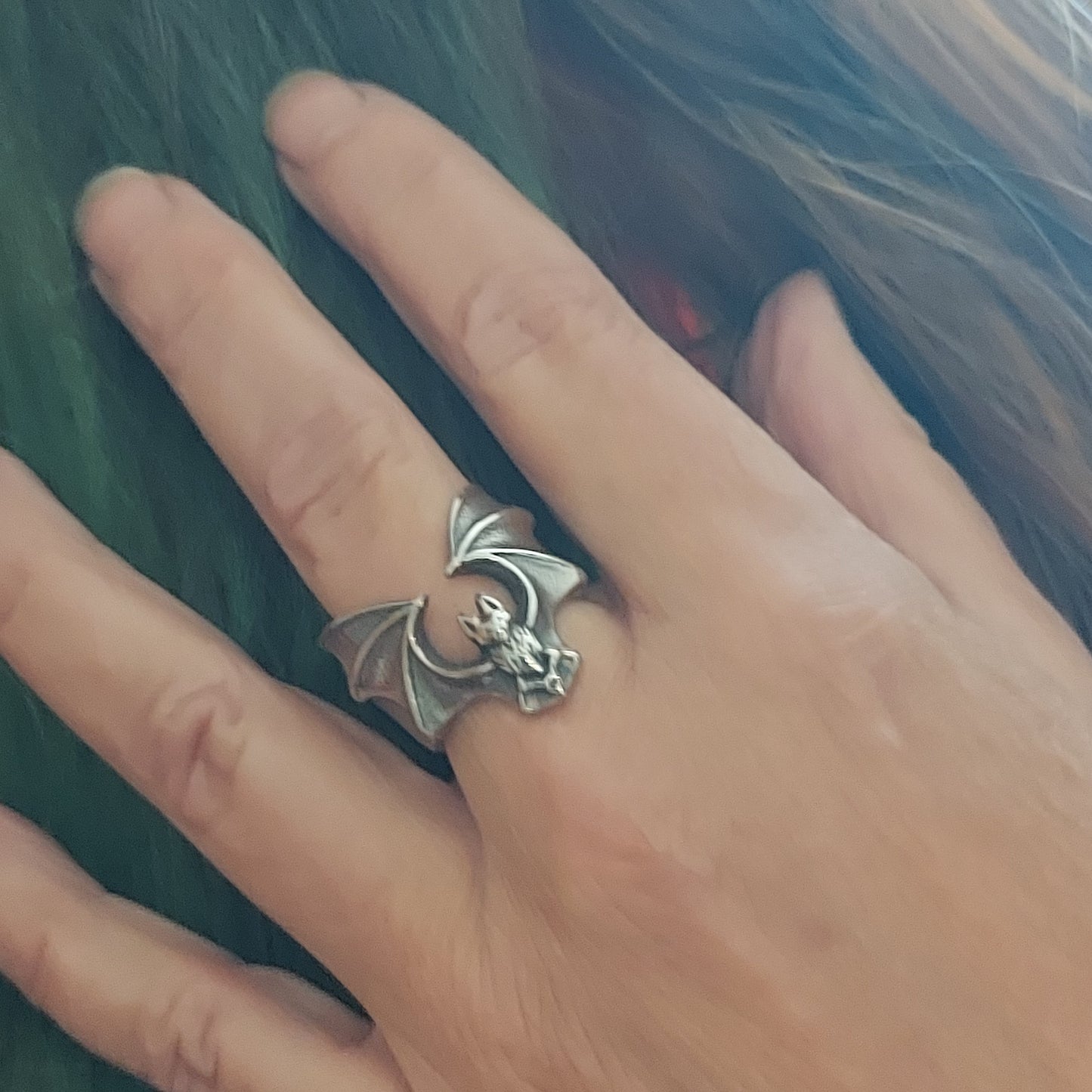 Winged Bat Stainless Steel Ring