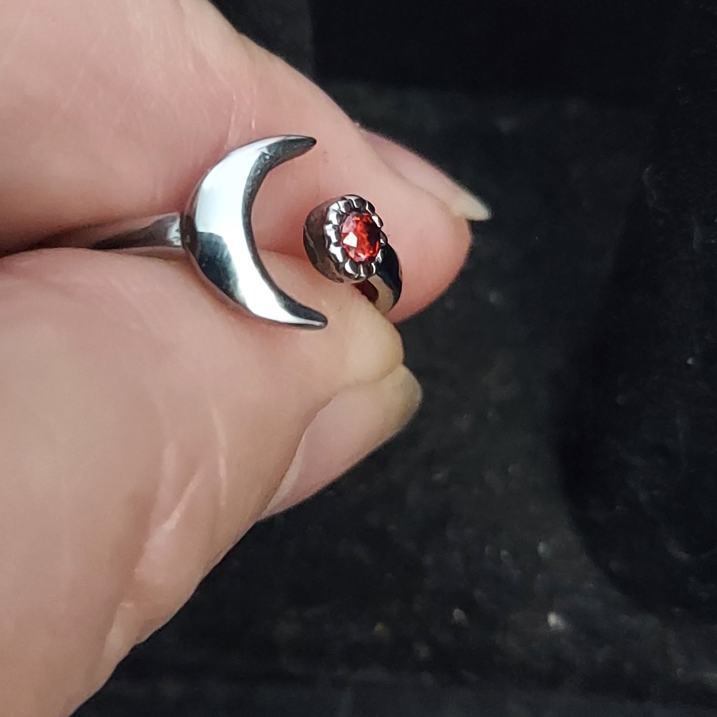 Crescent Moon Stainless Steel Ring