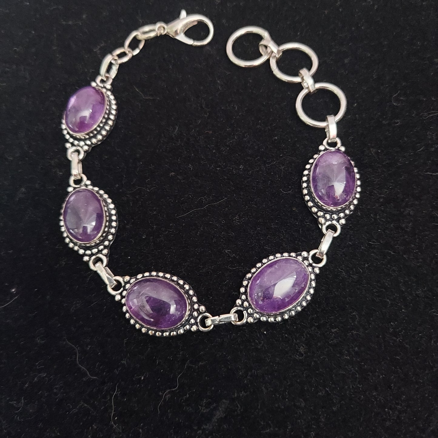 Genuine Amethyst Link Bracelet