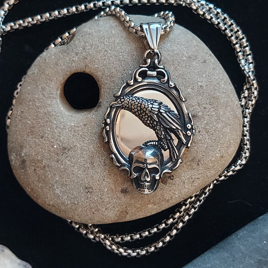 Raven and Skull Necklace