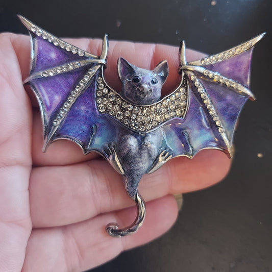 Purple Baby Bat Brooch Pin