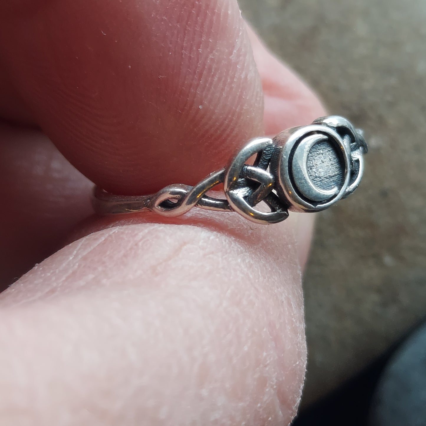 Sterling Silver Crescent Moon Ring