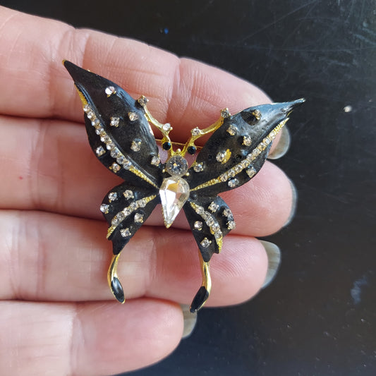Black Butterfly  Brooch Pin