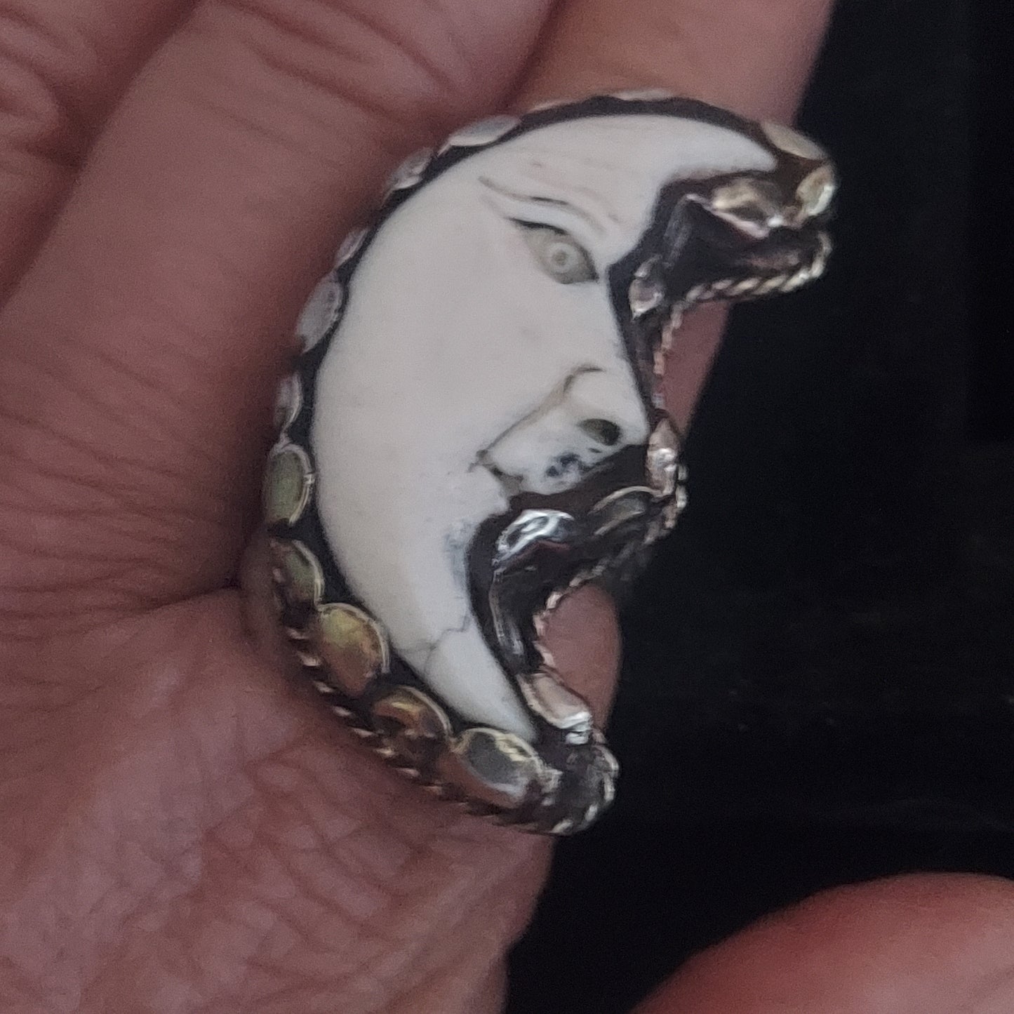 Crescent Moon Bone Ring