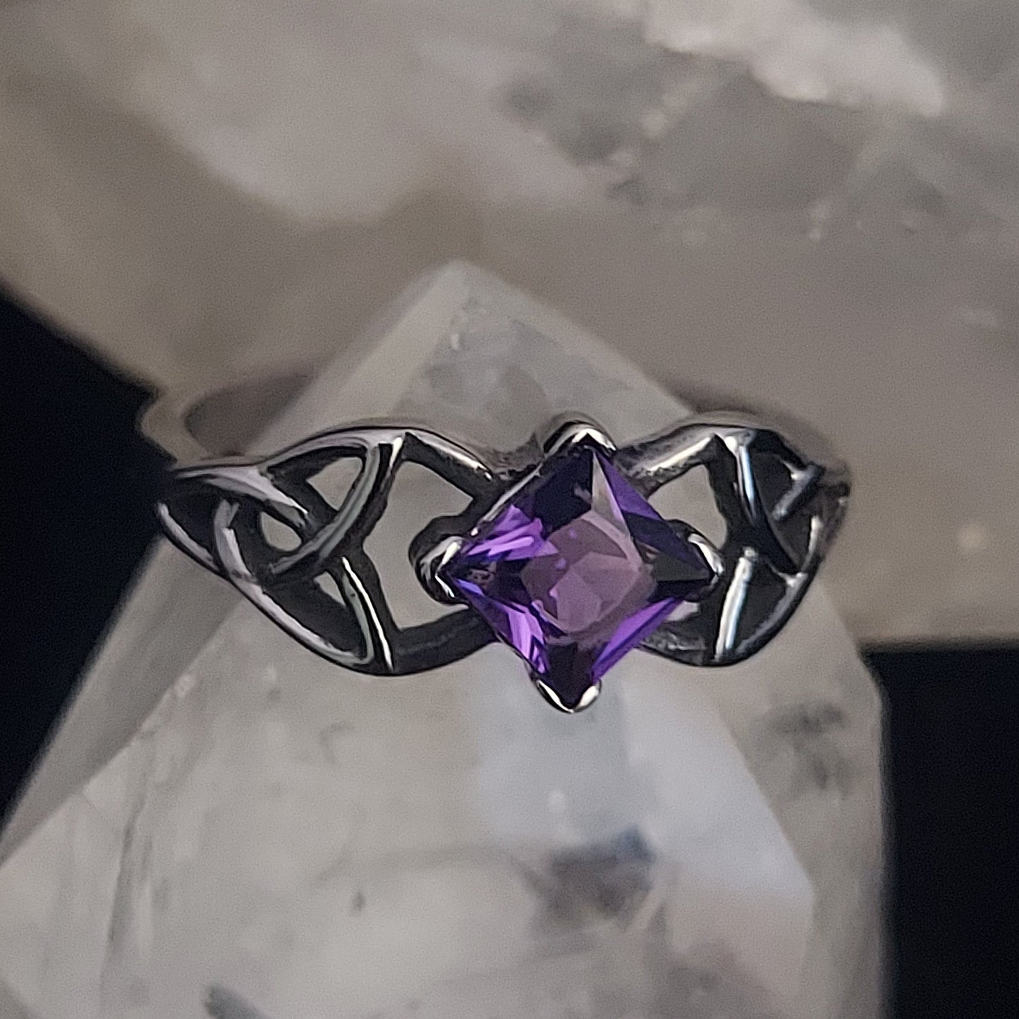 Gothic Ring With Purple Zircon