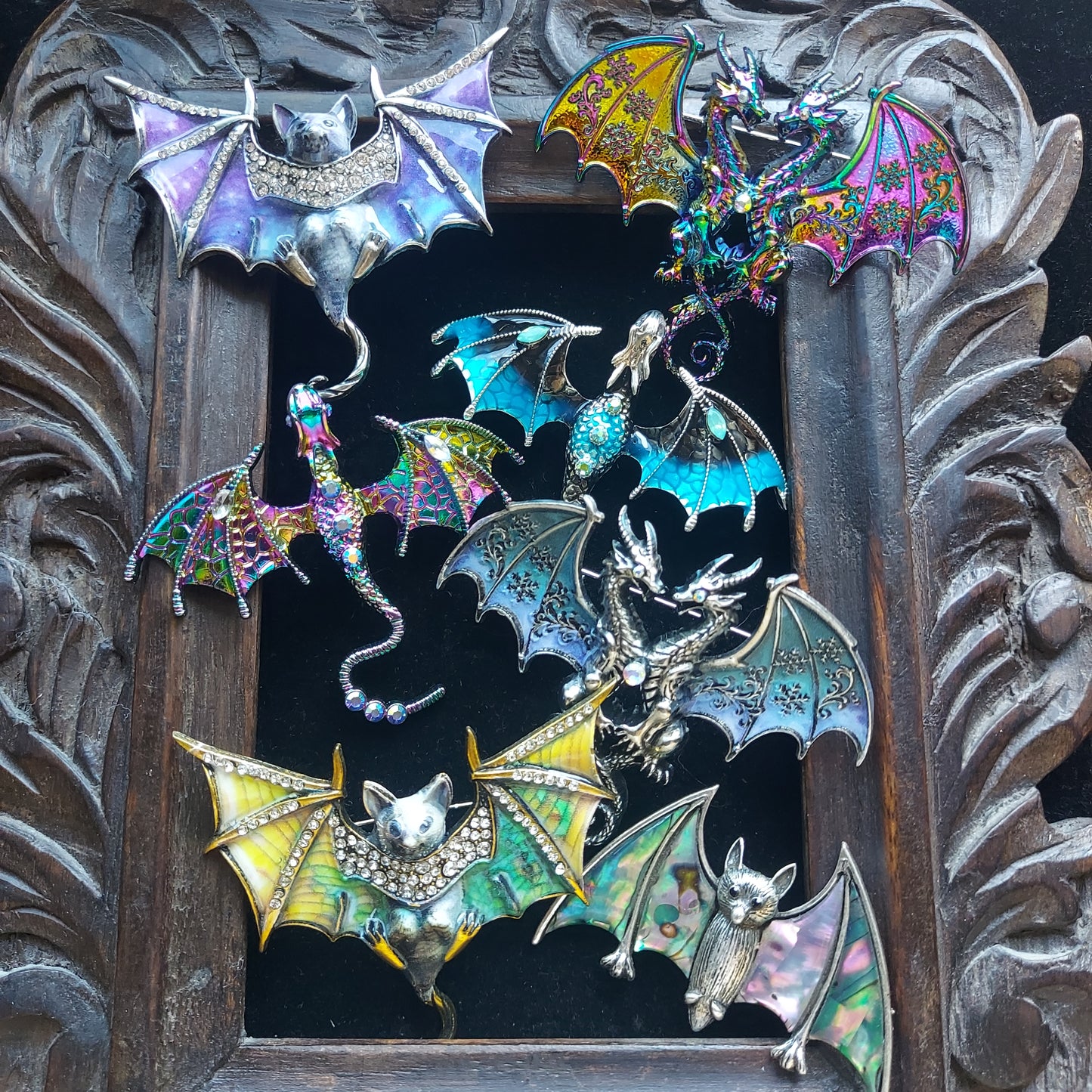 Turquoise Double Dragon Brooch Pin