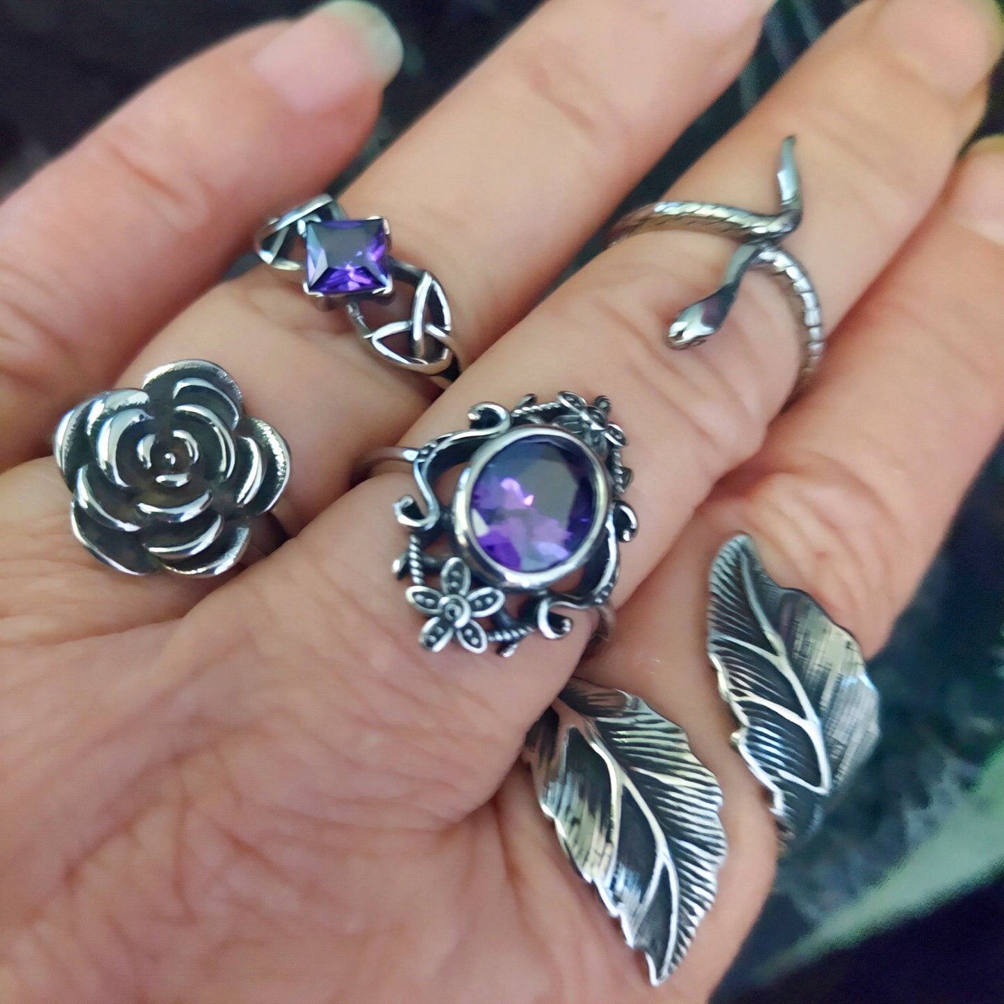 Gothic Ring With Purple Zircon