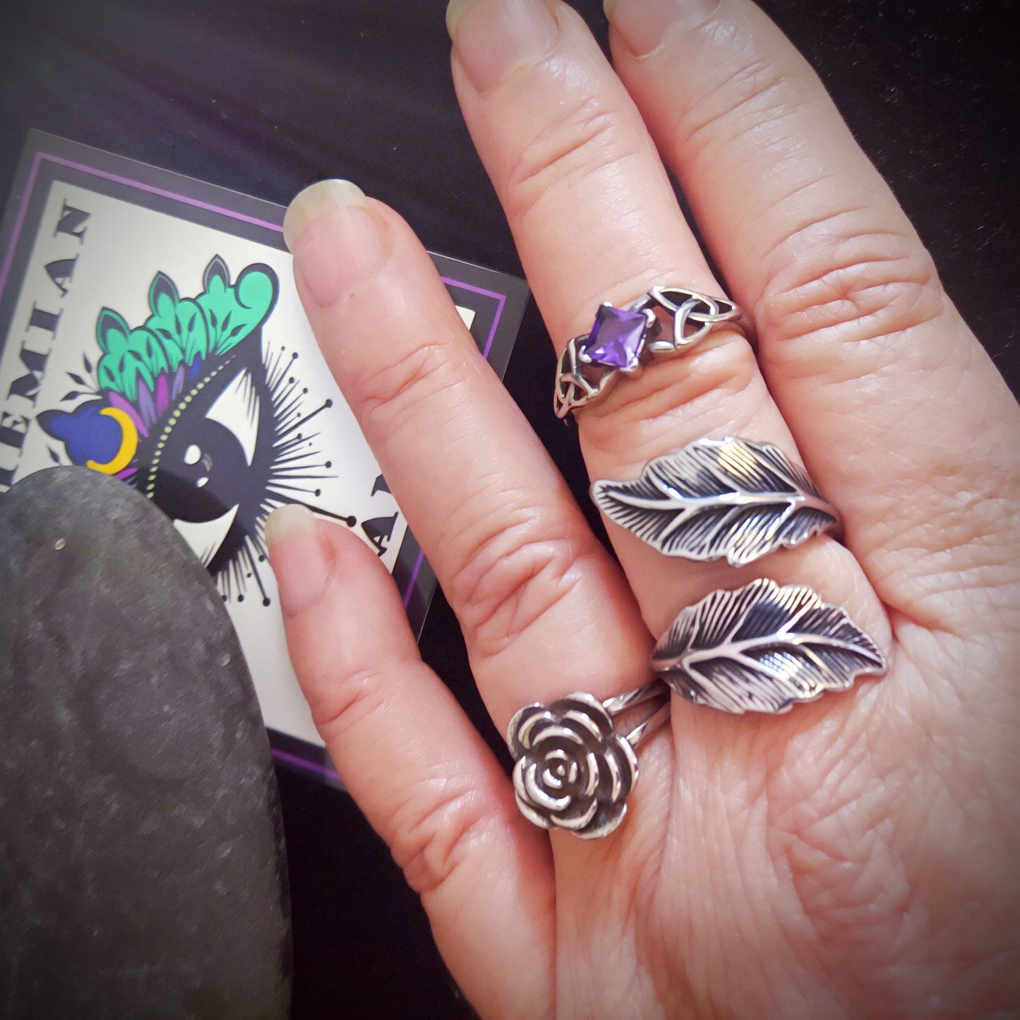 Gothic Ring With Purple Zircon