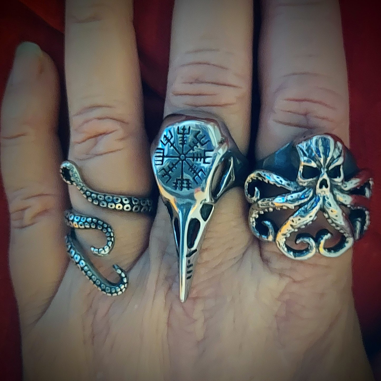 Raven Skull Viking Stainless Steel Ring