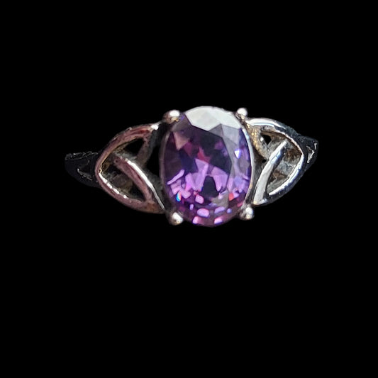 Celtic Ring With Purple Zircon