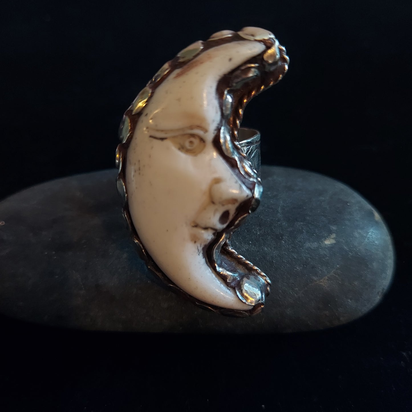 Crescent Moon Bone Ring