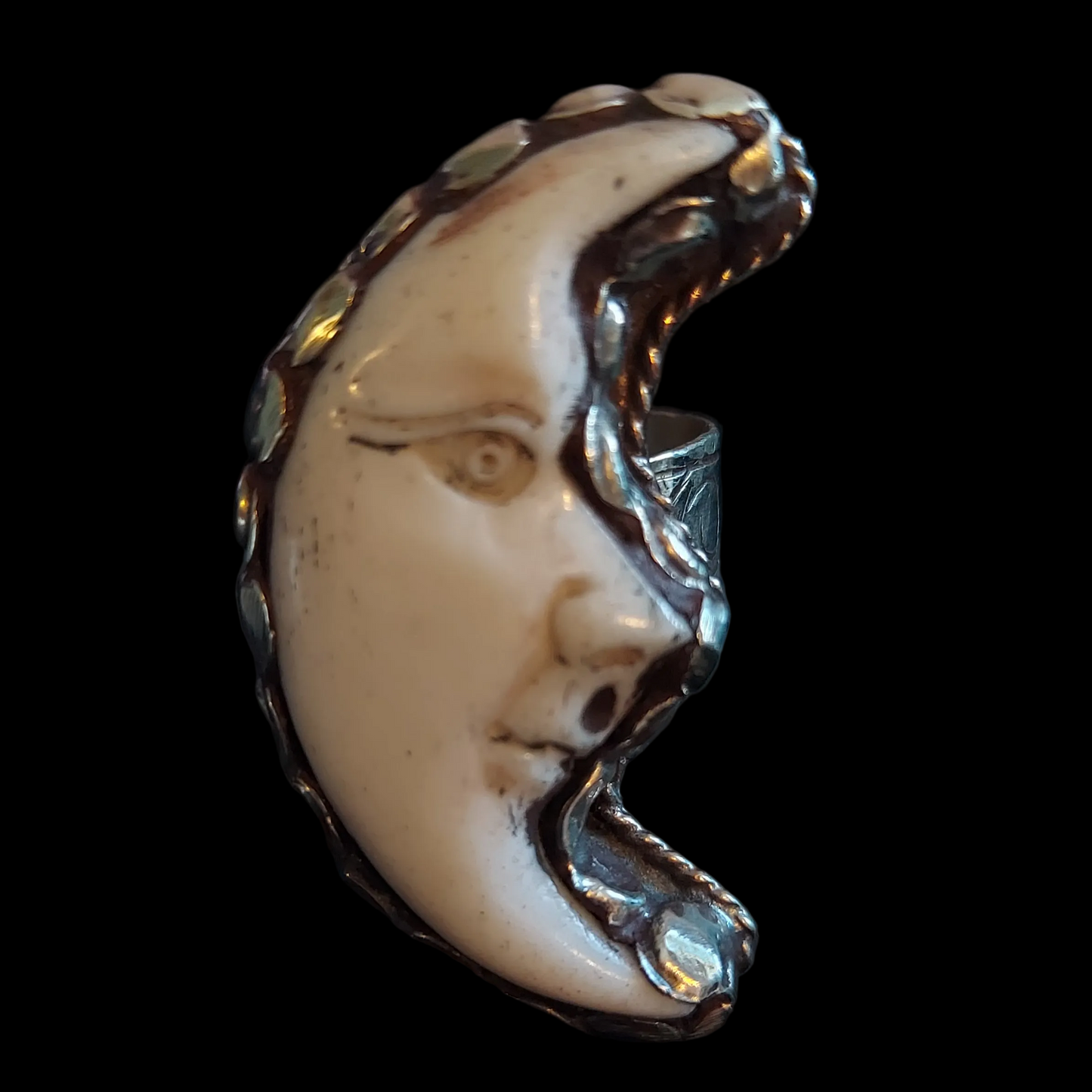 Crescent Moon Bone Ring