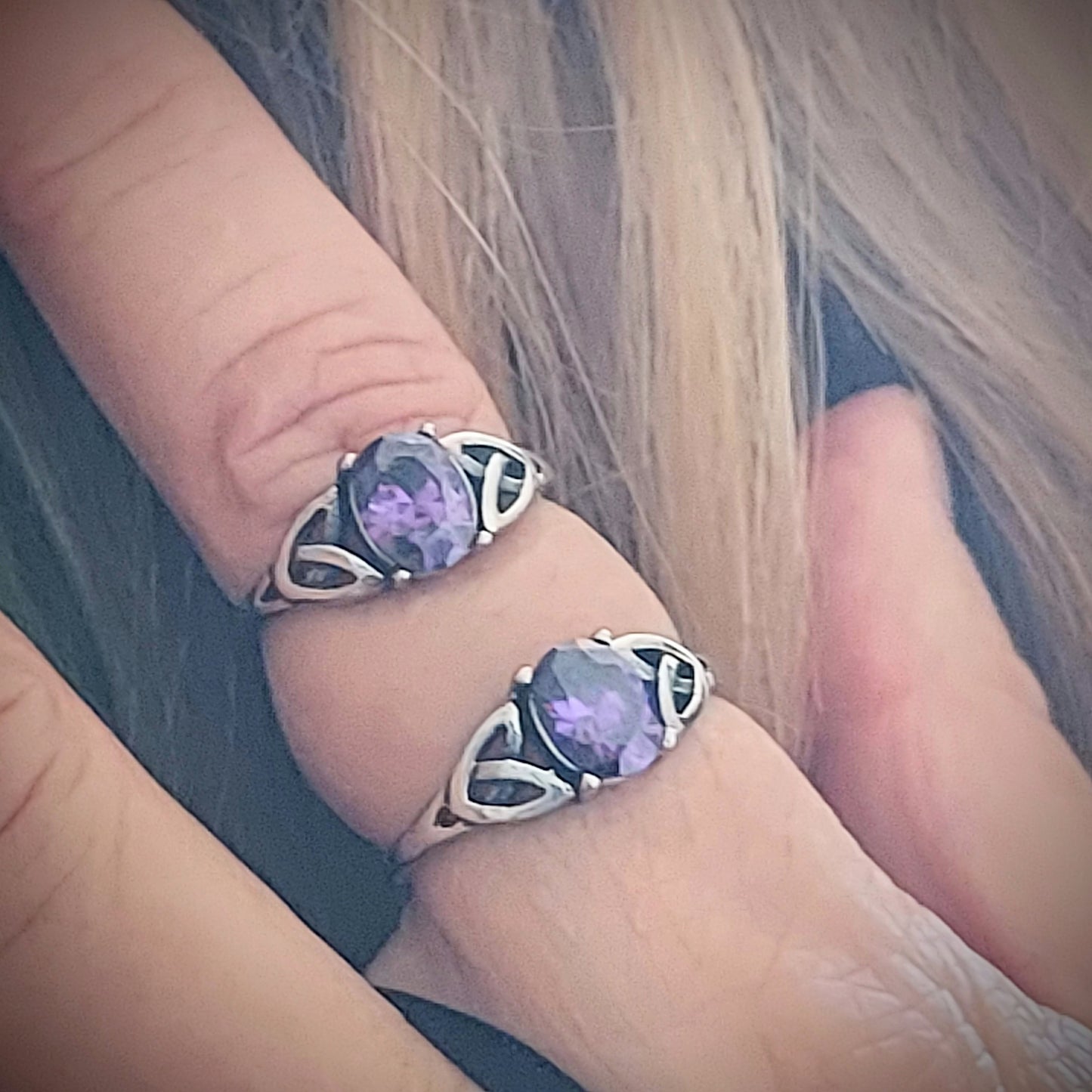 Celtic Ring With Purple Zircon