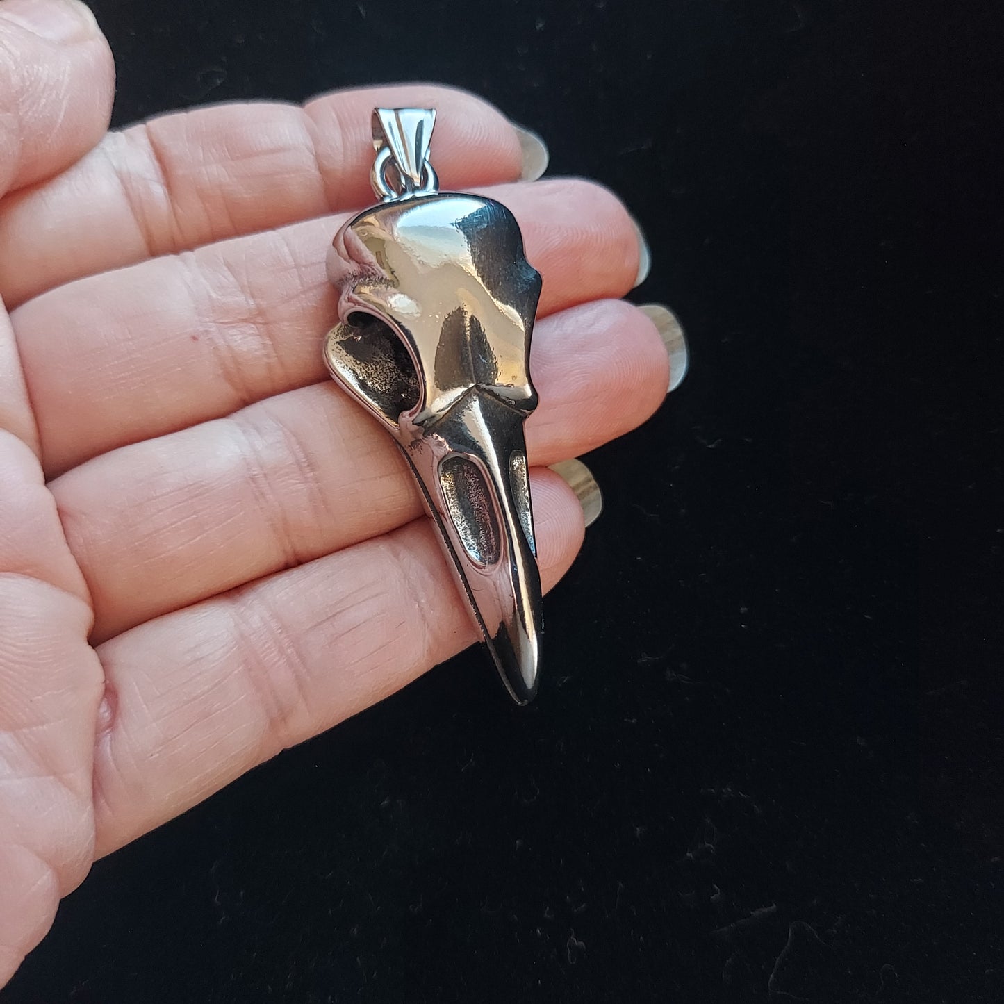 Raven Skull Necklace Stainless Steel