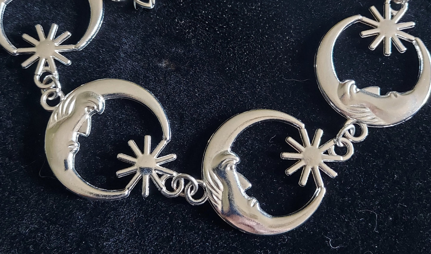 Crescent Moon Belly Chain Belt- Silver