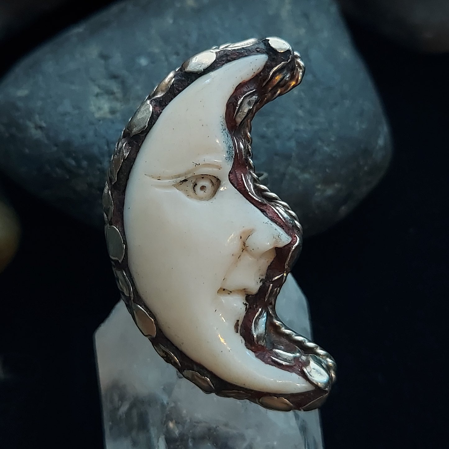 Crescent Moon Bone Ring