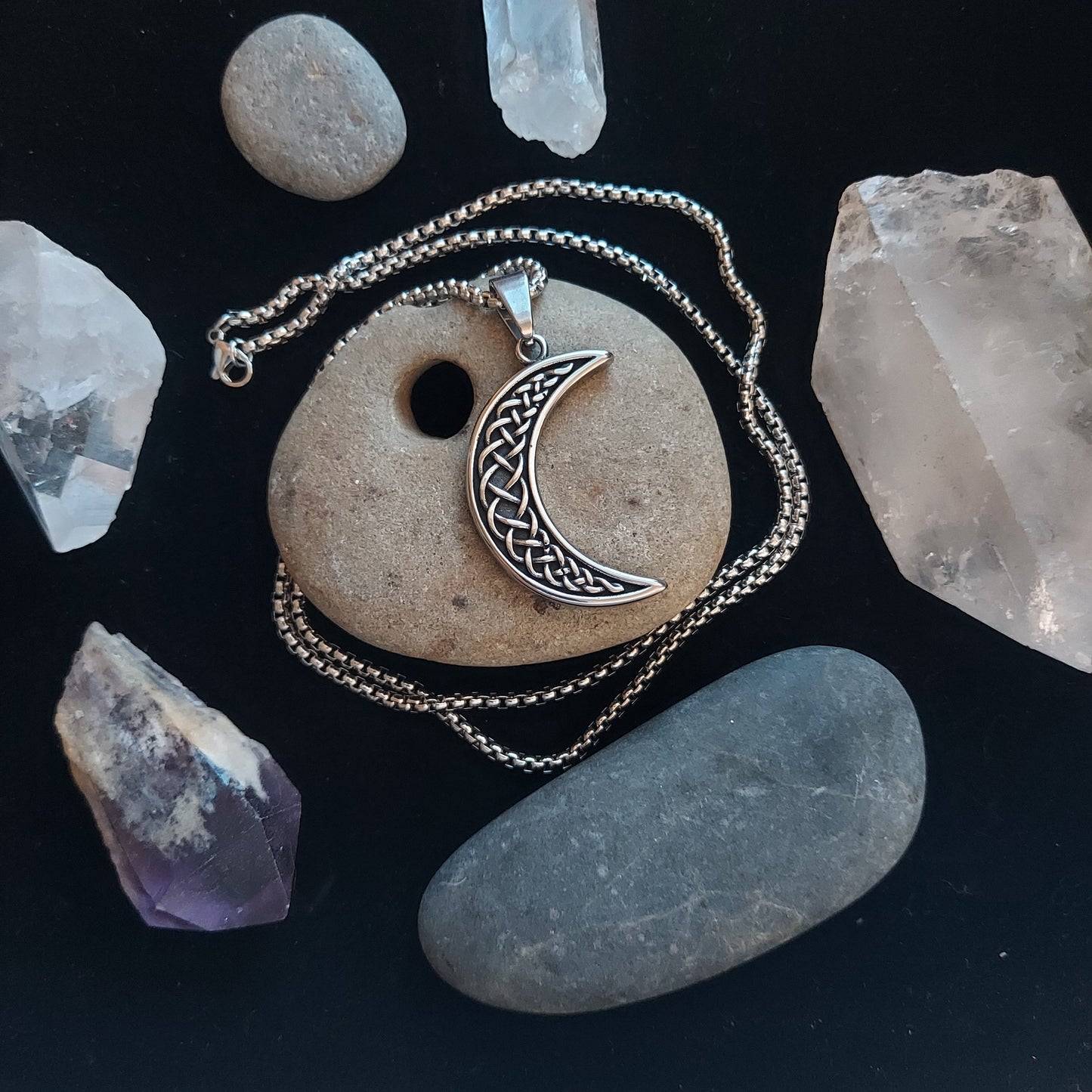 Crescent Moon Celtic Necklace