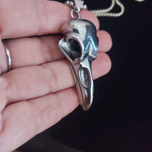 Raven Skull Necklace Stainless Steel