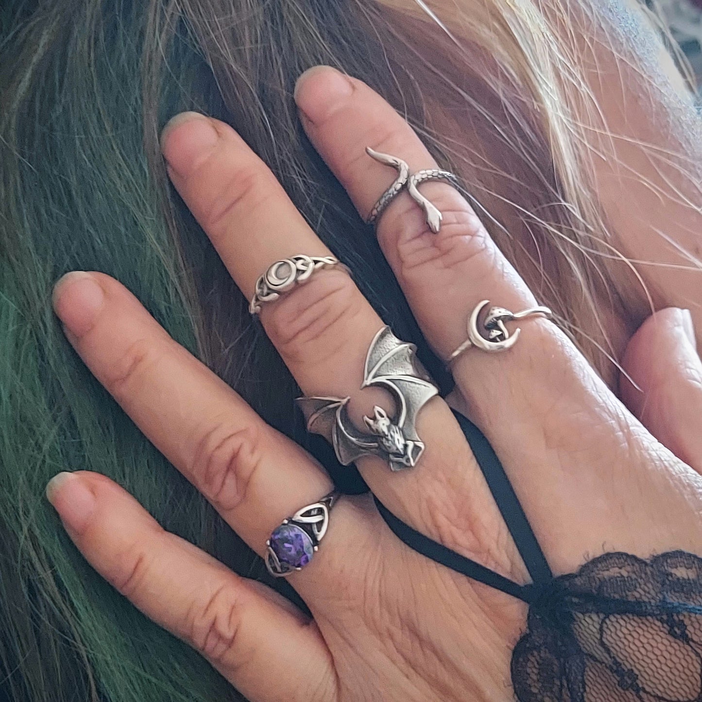 Celtic Ring With Purple Zircon