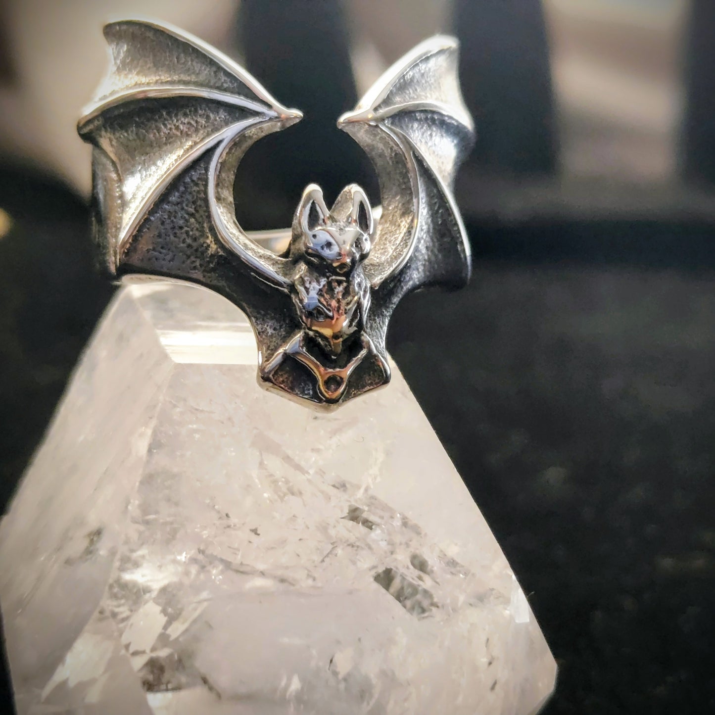 Winged Bat Stainless Steel Ring