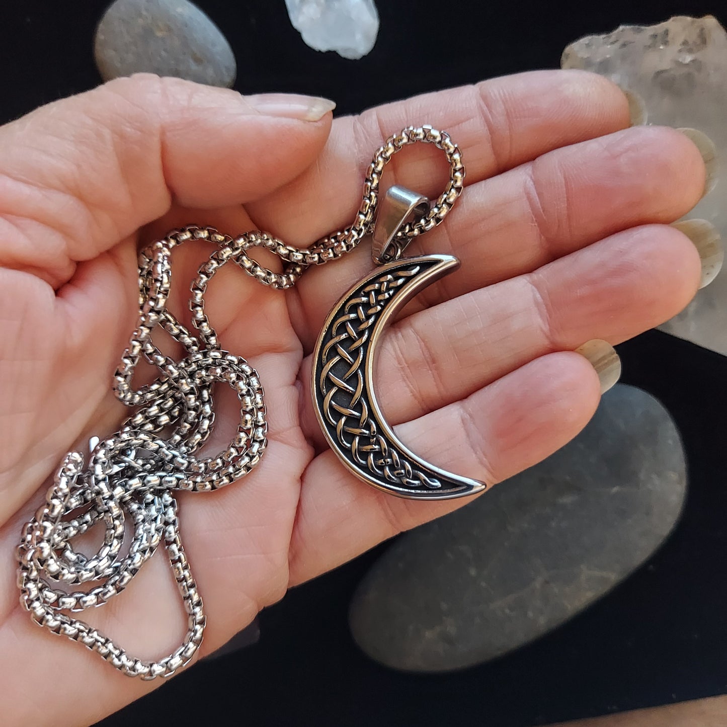 Crescent Moon Celtic Necklace