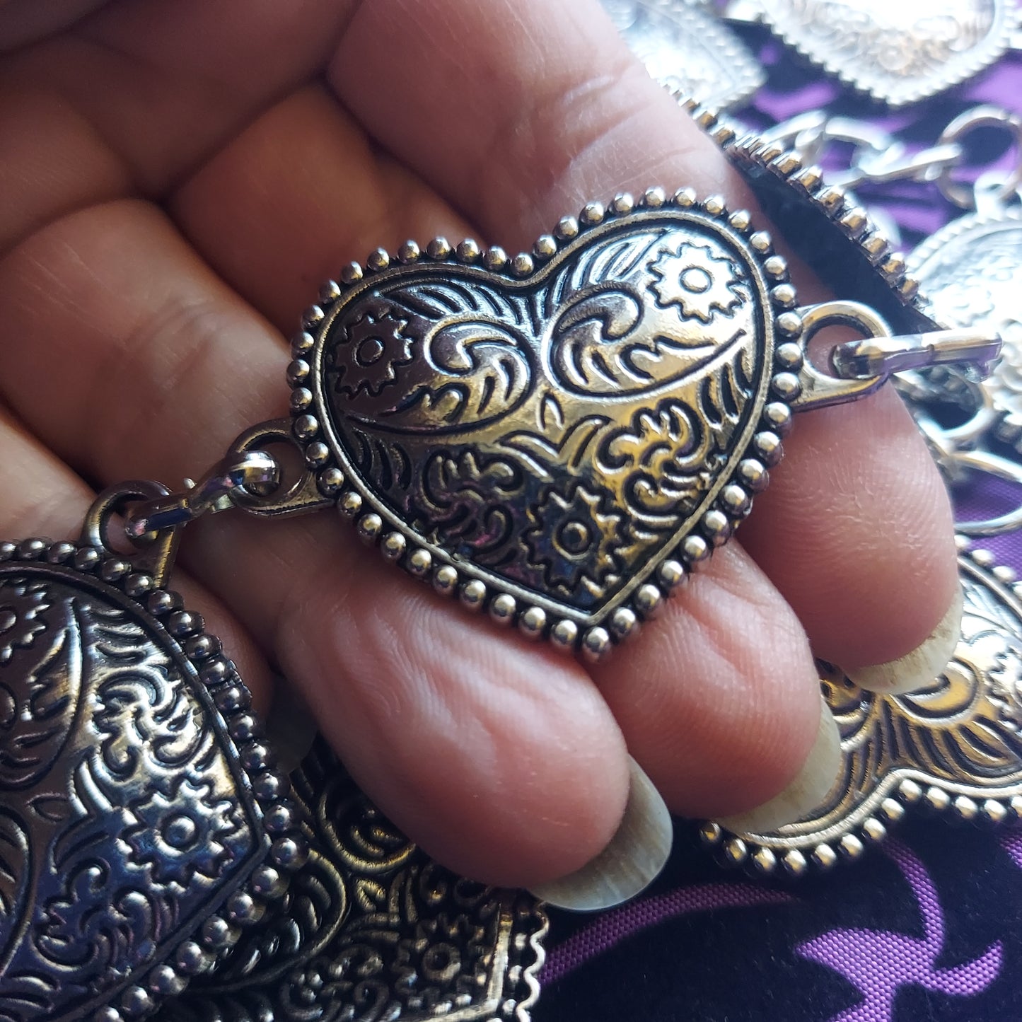 Heart Belly Chain Belt- Silver