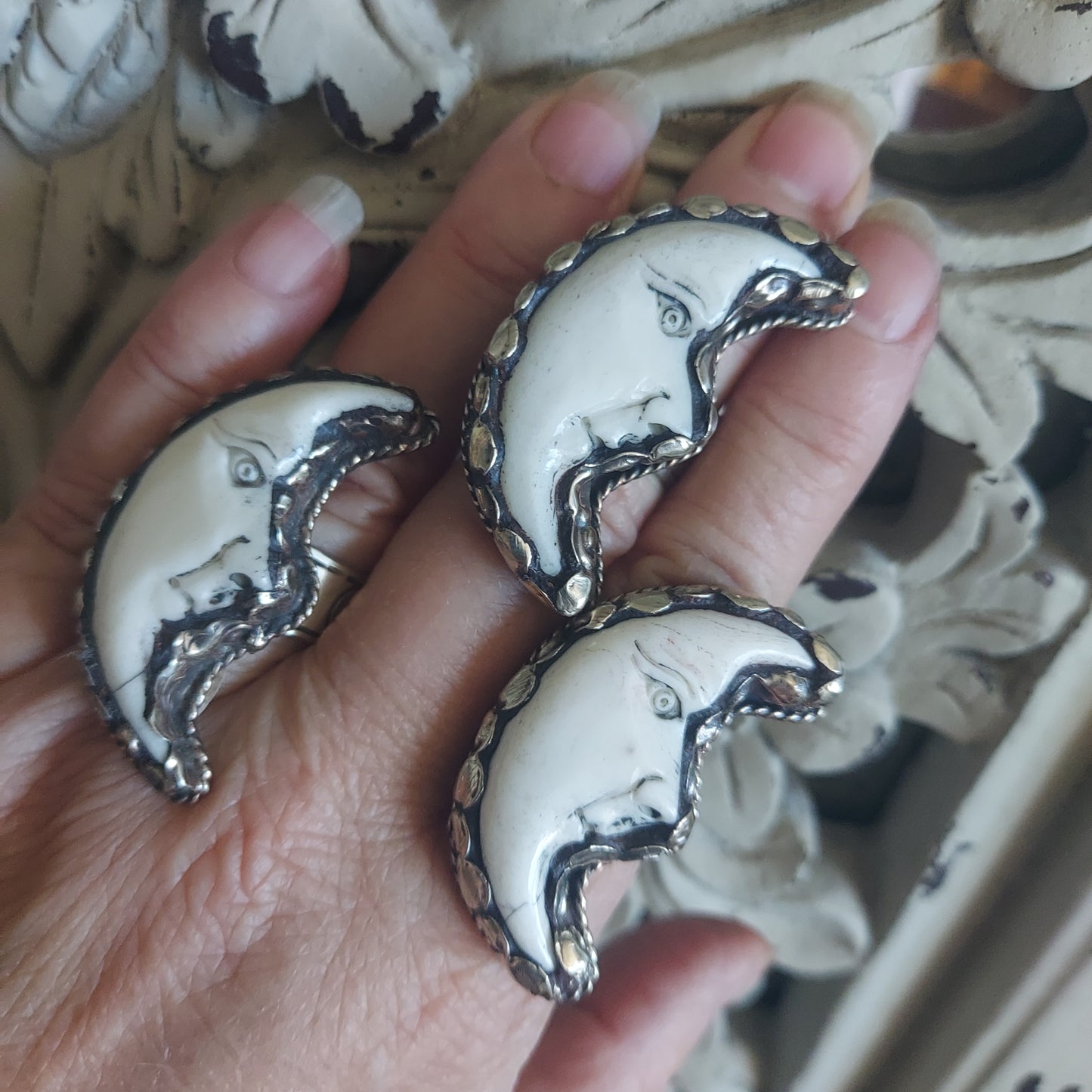 Crescent Moon Bone Ring