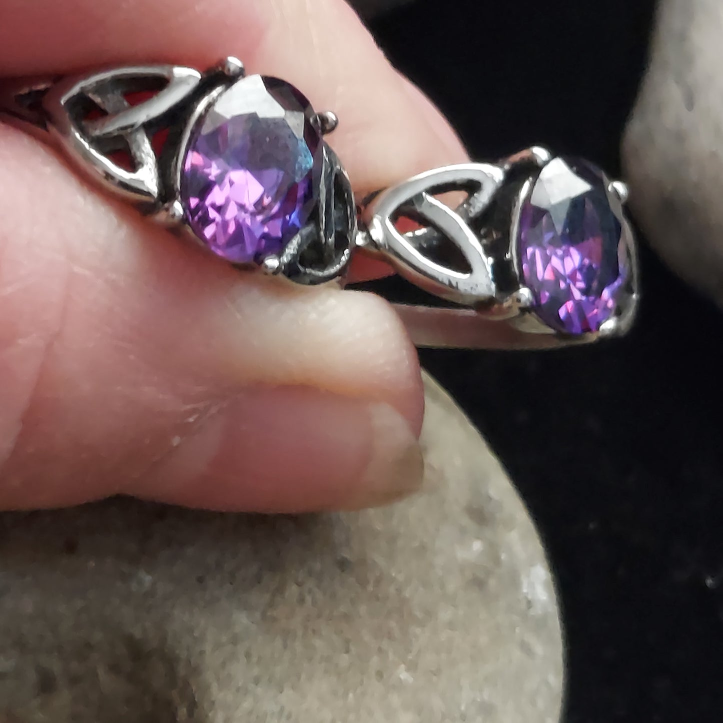 Celtic Ring With Purple Zircon