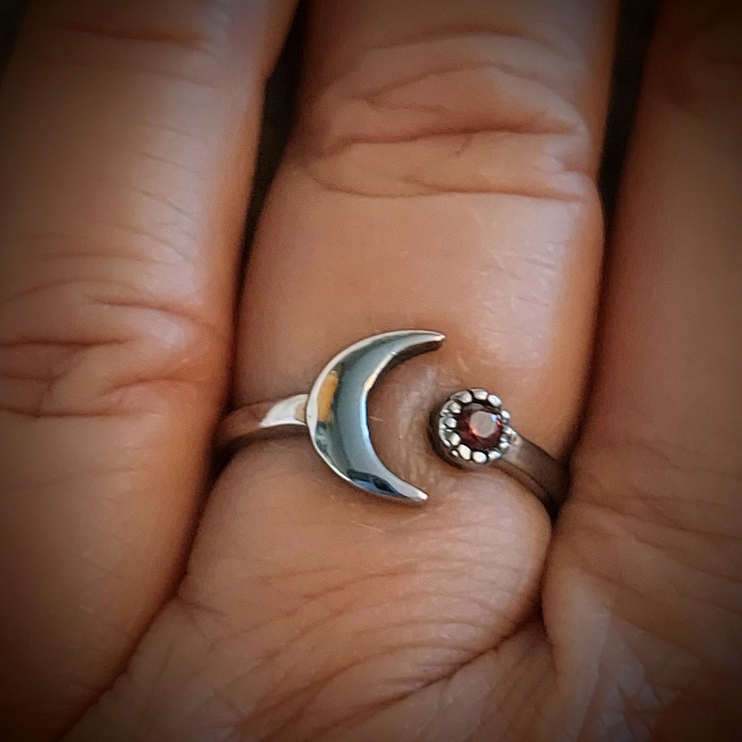 Crescent Moon Stainless Steel Ring