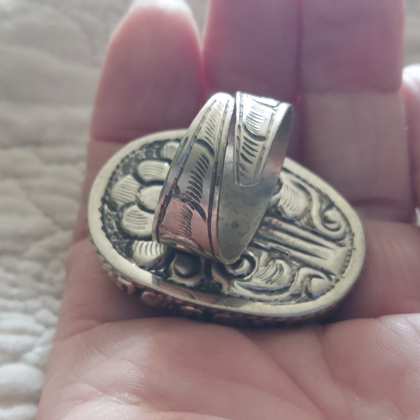 Skull Carved Bone Ring